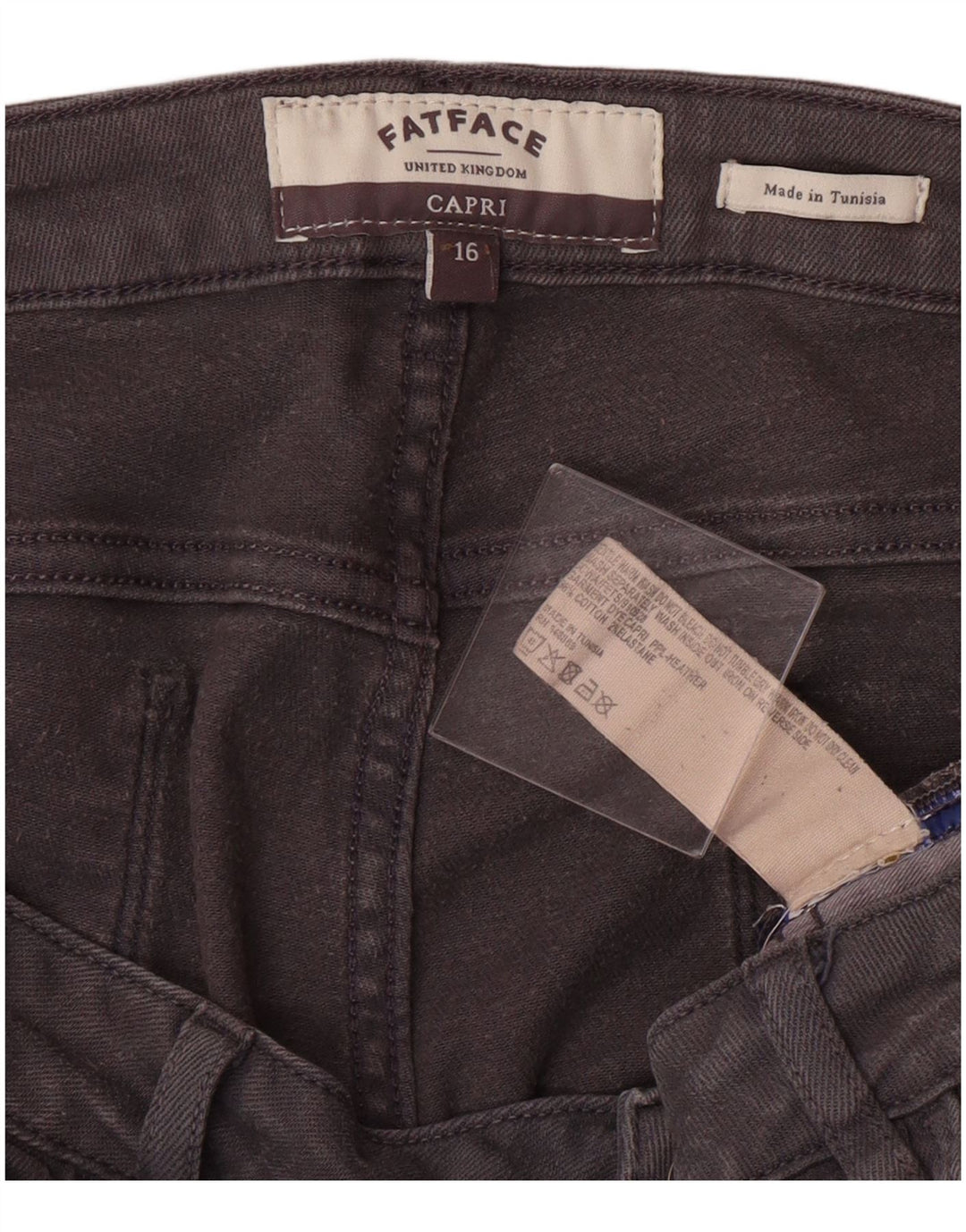 FAT FACE Jeans Capri da donna US 16 2XL W36 L24 Cotone grigio