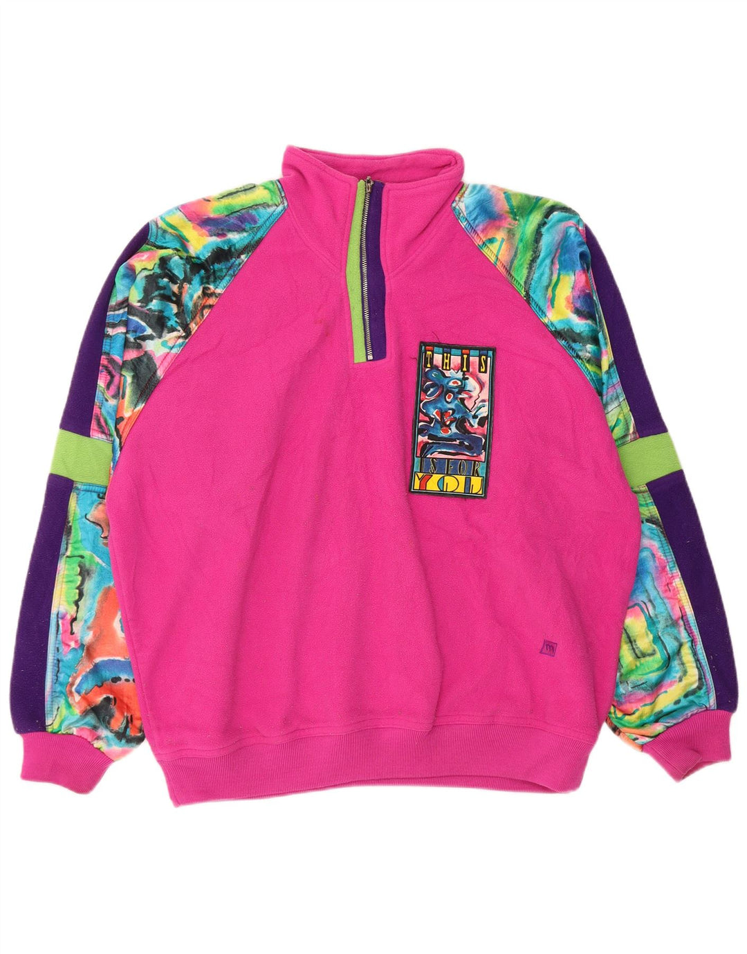 MASER M Maglione in pile con grafica oversize da donna EU 40 Rosa medio