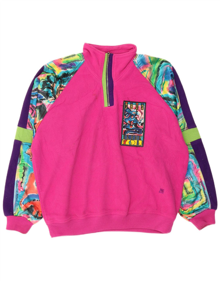 MASER M Maglione in pile con grafica oversize da donna EU 40 Rosa medio