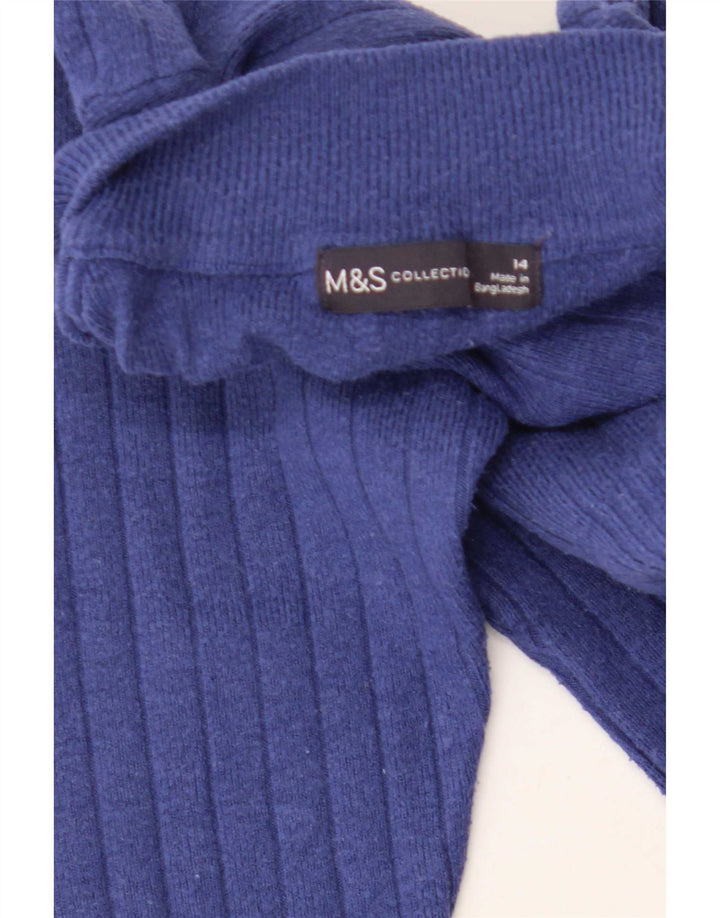 Maglione maglione a collo alto da donna Marks & Spencer UK 14 Blu medio