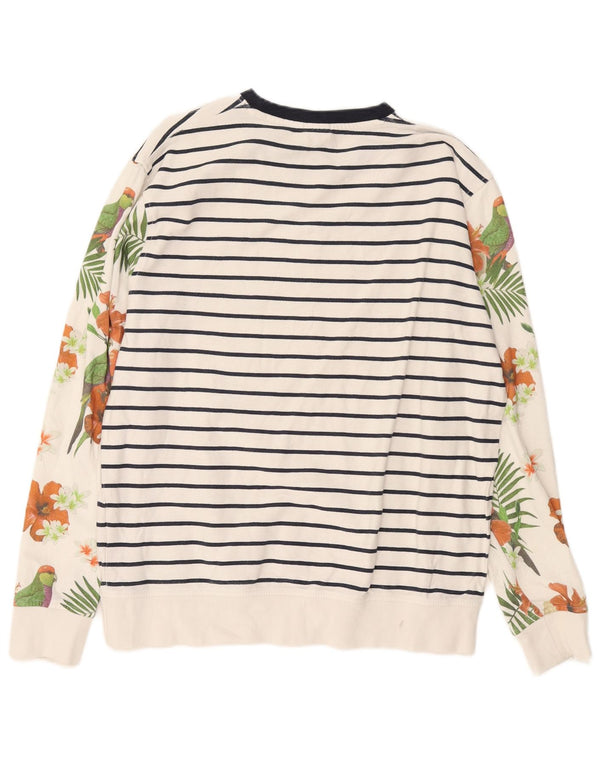 Jack & Jones Felpa da donna Maglione UK 18 XL Cotone a righe bianche