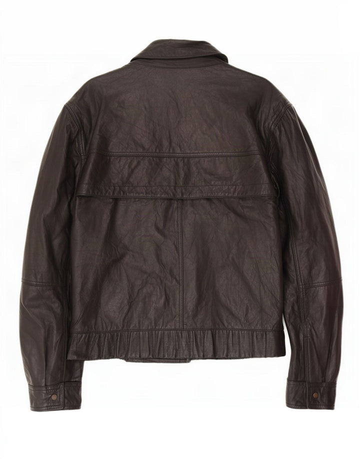 Giacca in pelle vintage da uomo IT 54 2XL Nera
