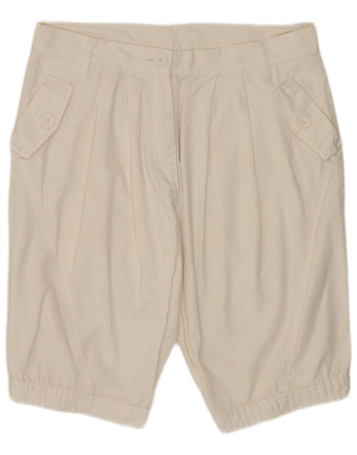 Pantaloncini chino con pegging da donna Benetton W30 cotone bianco medio
