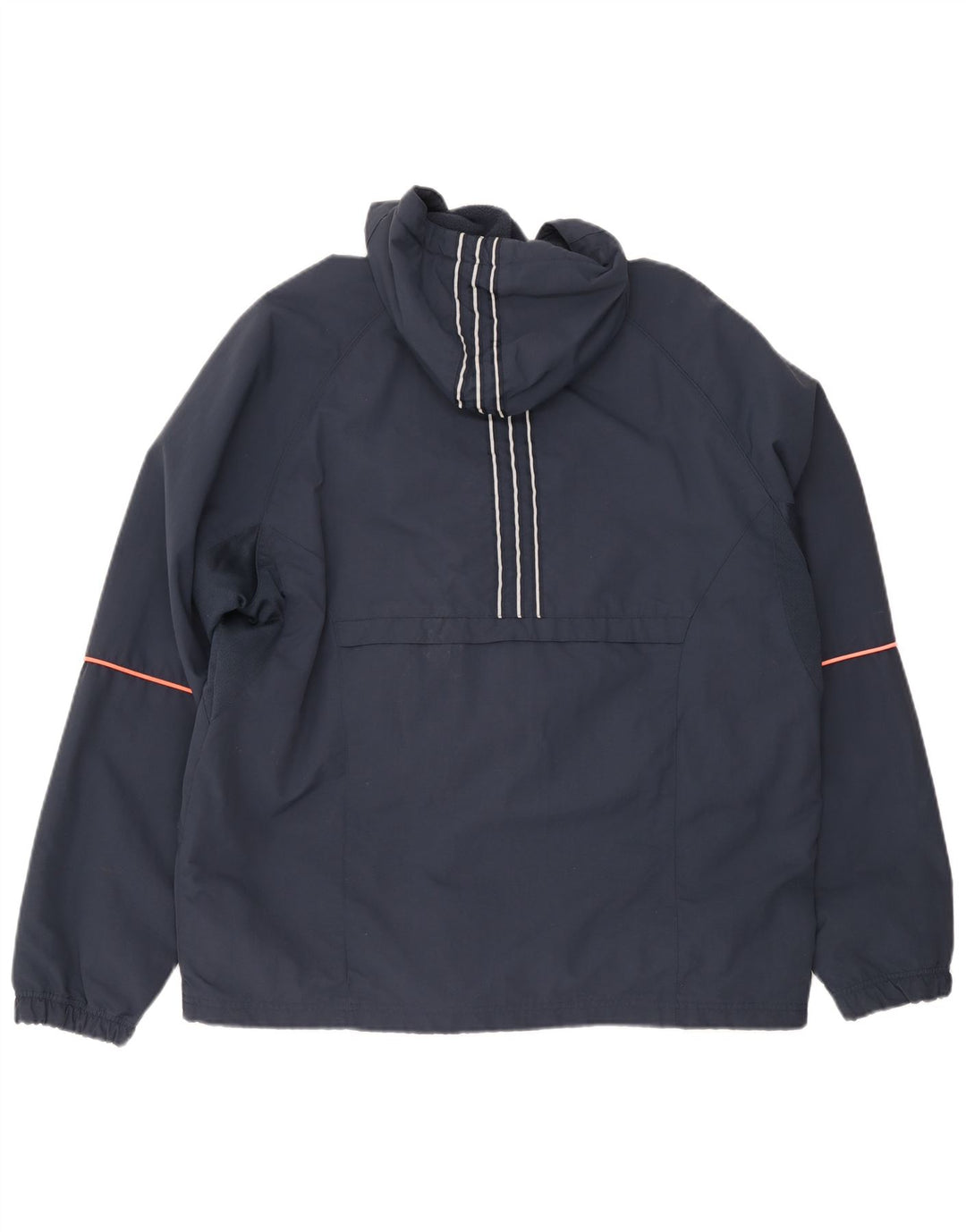 Giacca anorak da uomo con cappuccio Adidas UK 42/44 grande poliestere blu navy