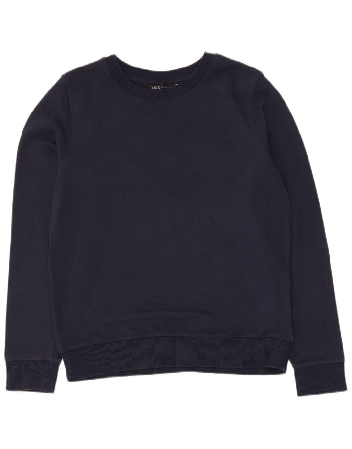Felpa da donna Marks & Spencer UK 10 piccola in cotone blu navy