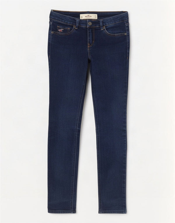 Jeans skinny Hollister da donna US 1 XS W25 L29 cotone blu navy