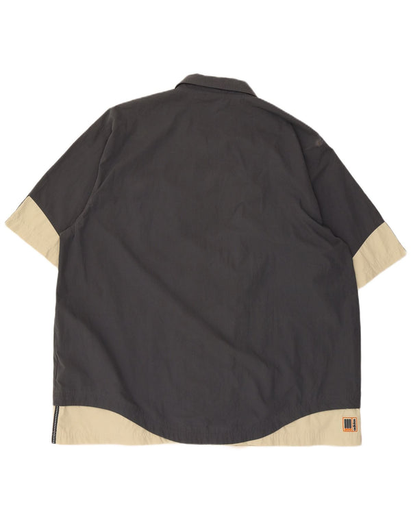 Maglia a maniche corte da uomo Adidas 2XL Poliestere color block blu navy