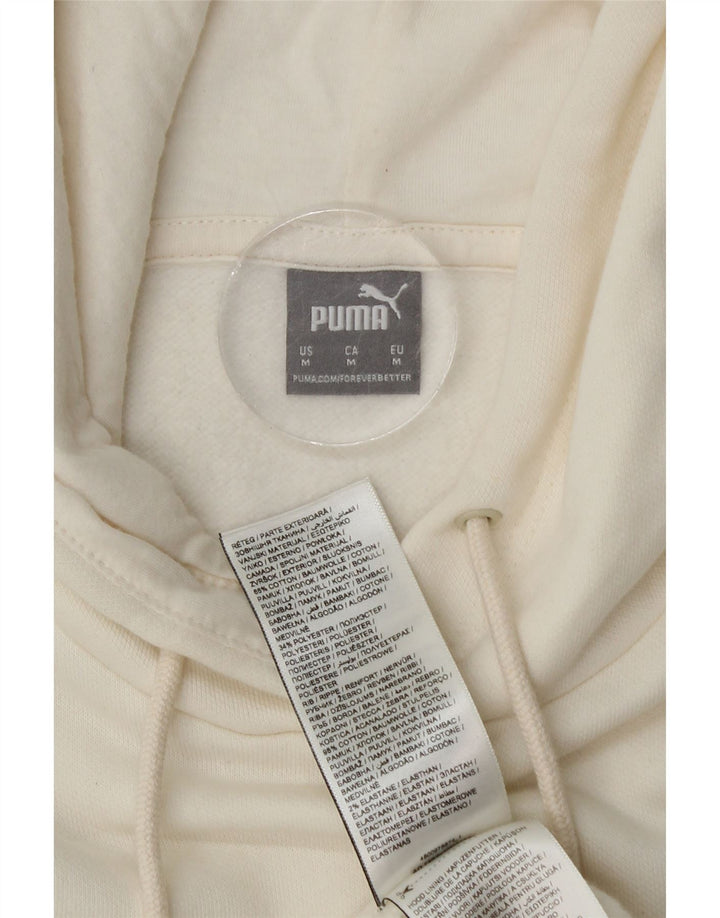 Felpa con cappuccio da donna Puma UK 14 cotone bianco medio