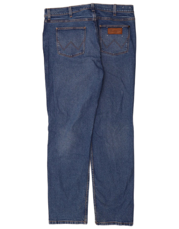 Jeans dritti da uomo Wrangler Greensboro W35 L34 cotone blu