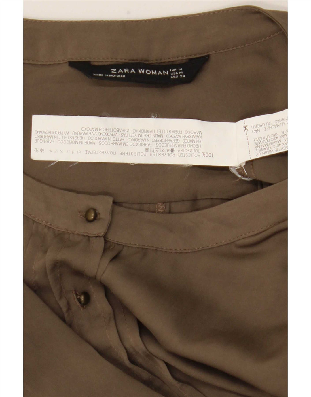 Tutina corta da donna Zara UK 14 poliestere kaki medio