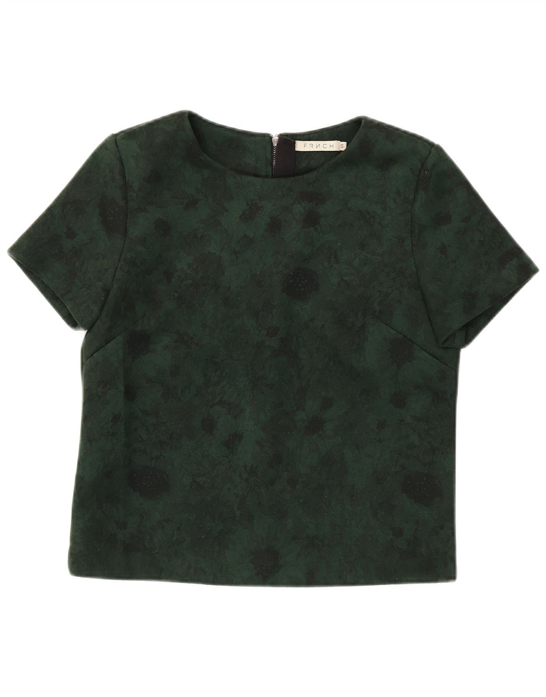 FRNCH Camicetta corta da donna Top UK 16 Piccolo poliestere floreale verde