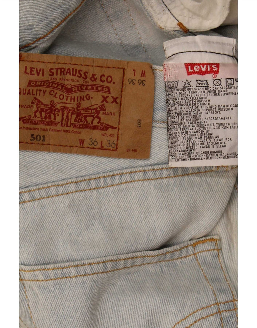 Levi's Uomo 501 Jeans dritti W36 L32 Cotone Blu