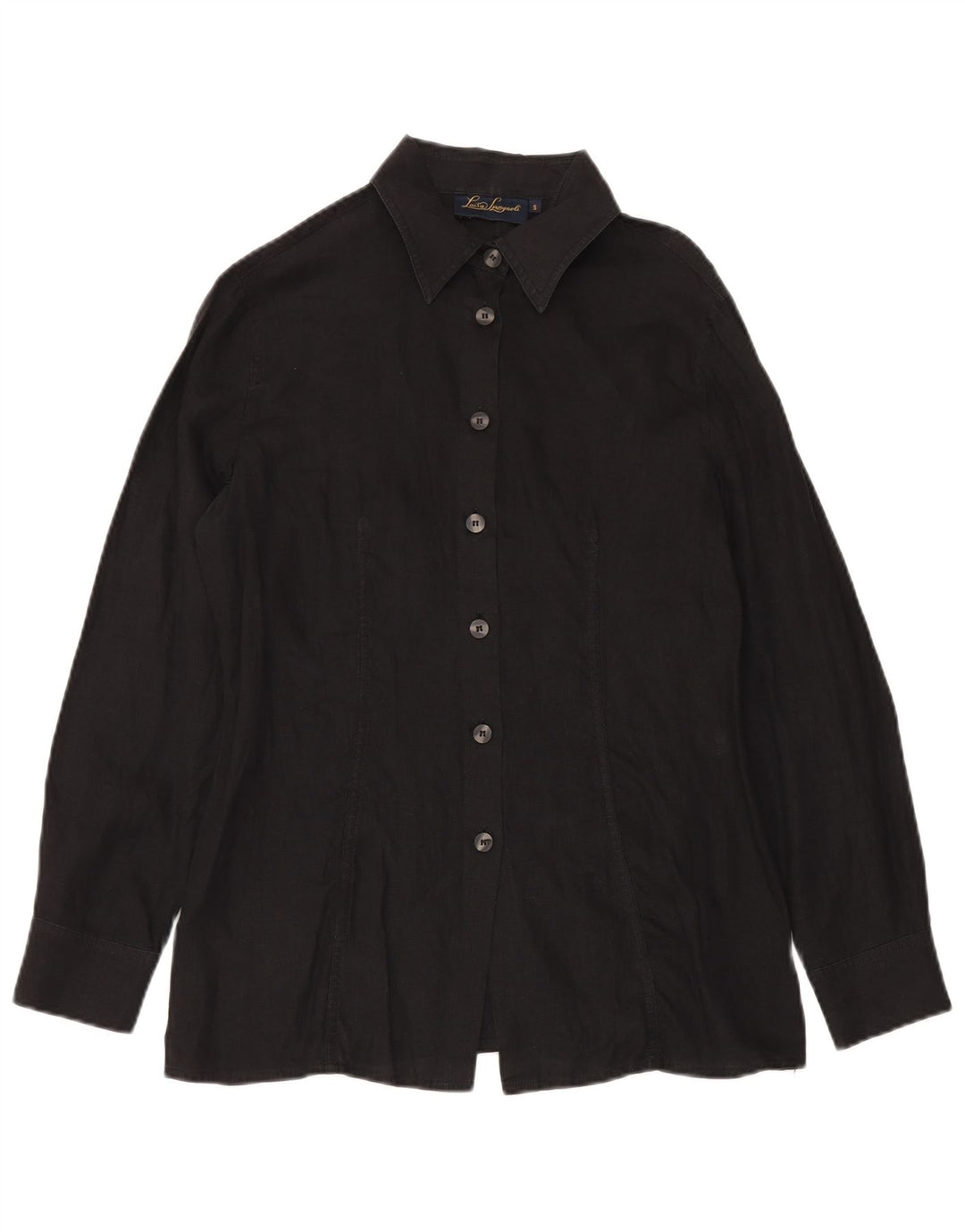 LUISA SPAGNOLI Camicetta oversize da donna UK 10 Piccola lino nero