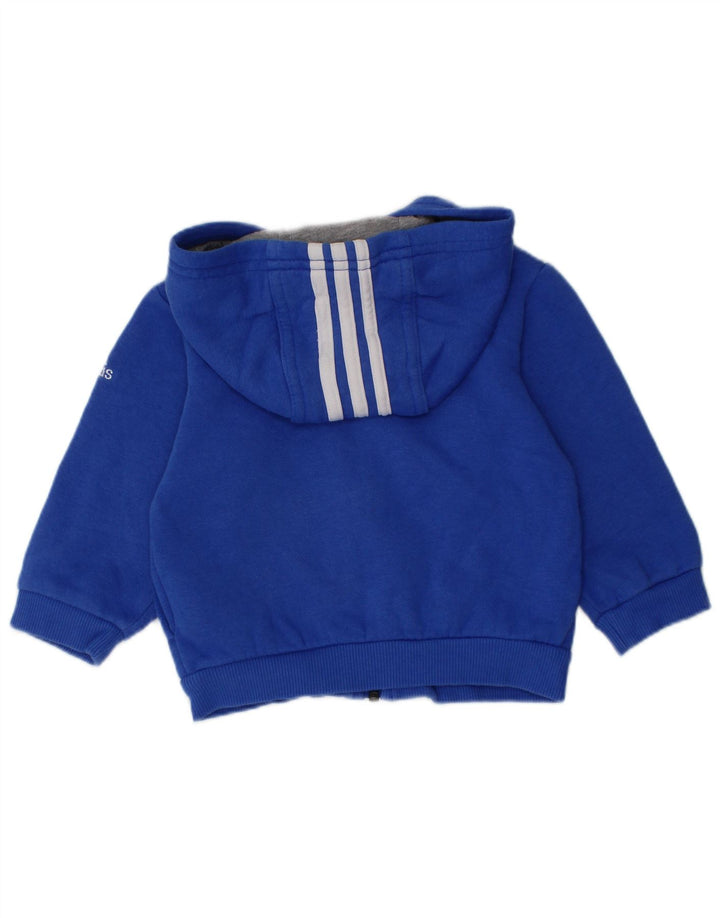 Maglione con cappuccio e zip grafica ADIDAS per neonati 3-6 mesi in cotone blu