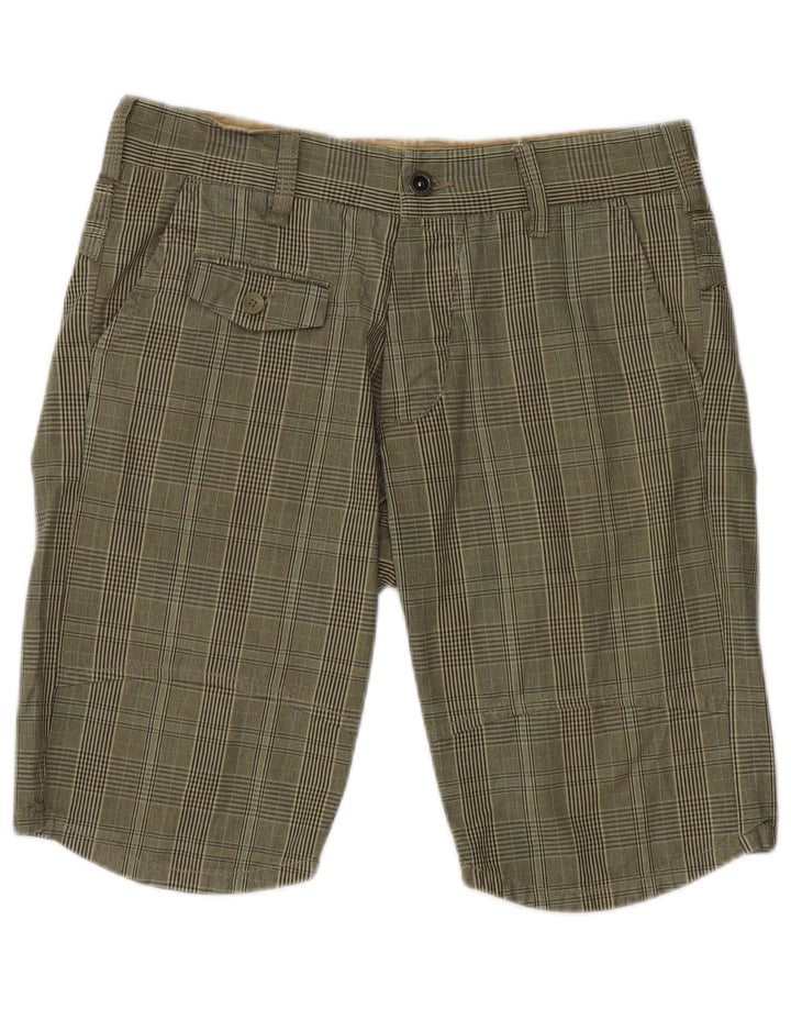 Pantaloncini chino da uomo Jack & Jones medi W32 in cotone a quadri kaki