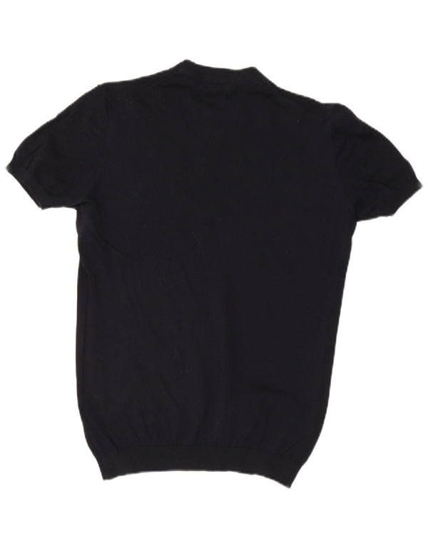 T-shirt da uomo Massimo Dutti Top in cotone blu navy medio