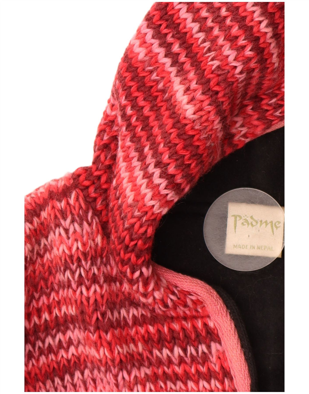 Maglione cardigan con cappuccio da donna VINTAGE UK 16 grande lana screziata rossa