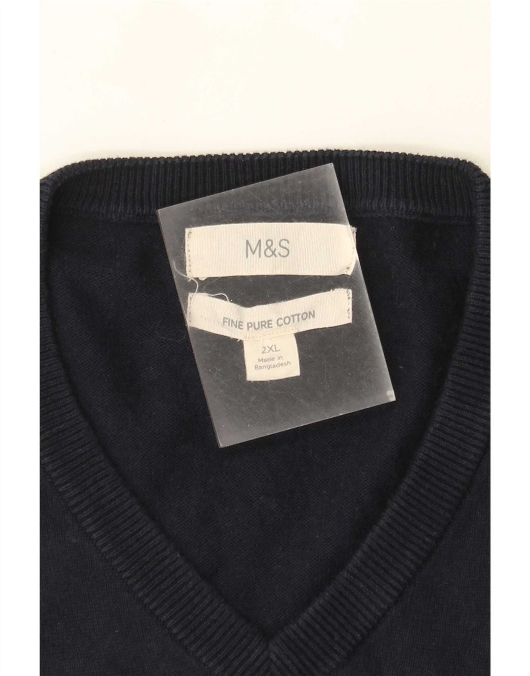 Maglione maglione con scollo a V da uomo Marks & Spencer 2XL cotone blu navy