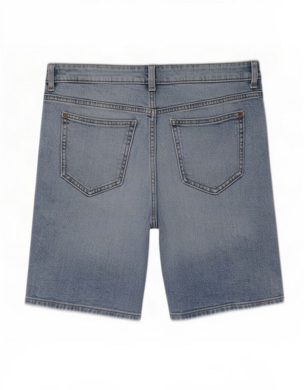 Pantaloncini di jeans Boyfriend da donna Marks & Spencer UK 10 piccoli W30 cotone blu