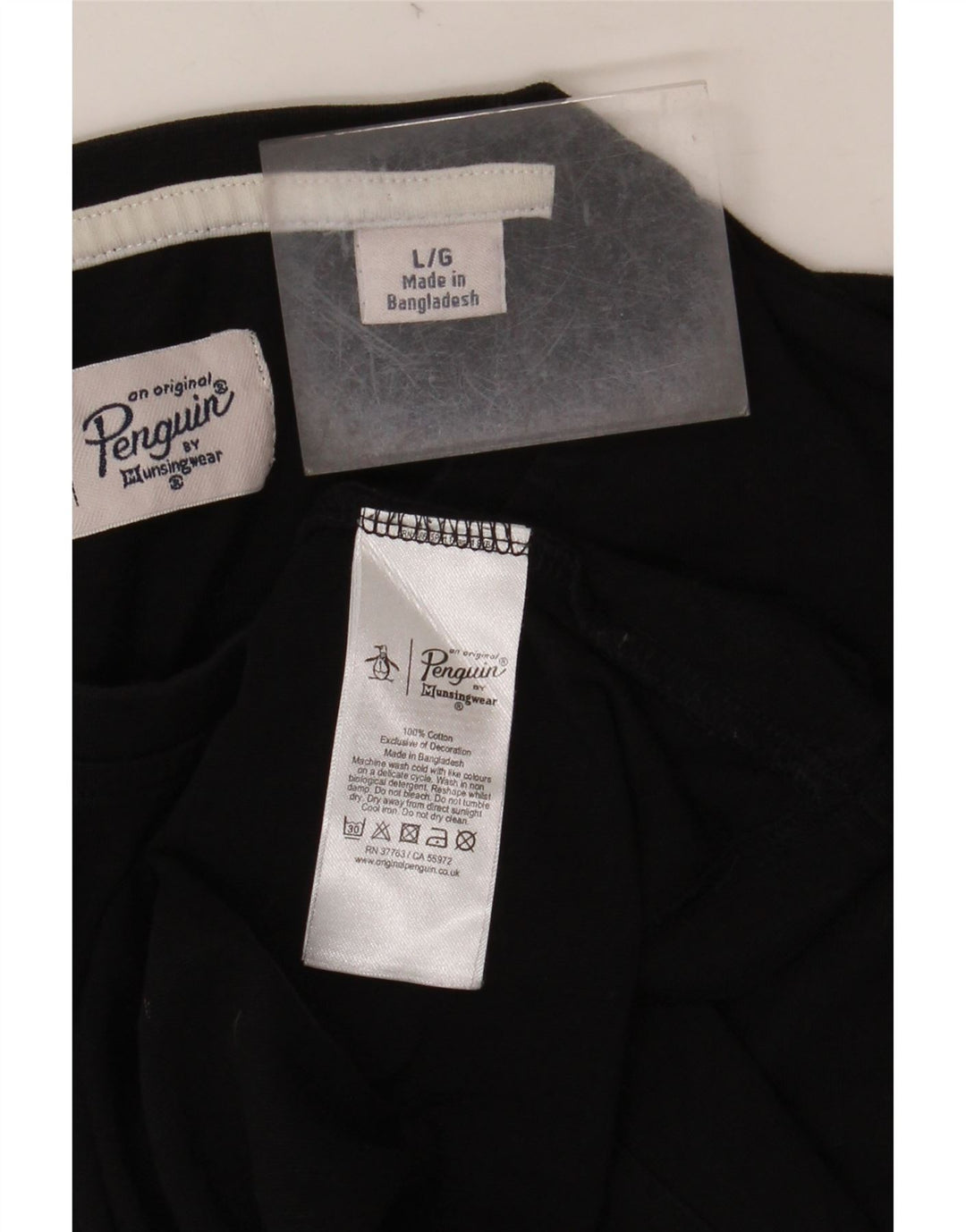 PINGUIN T-shirt da uomo Top grande in cotone nero