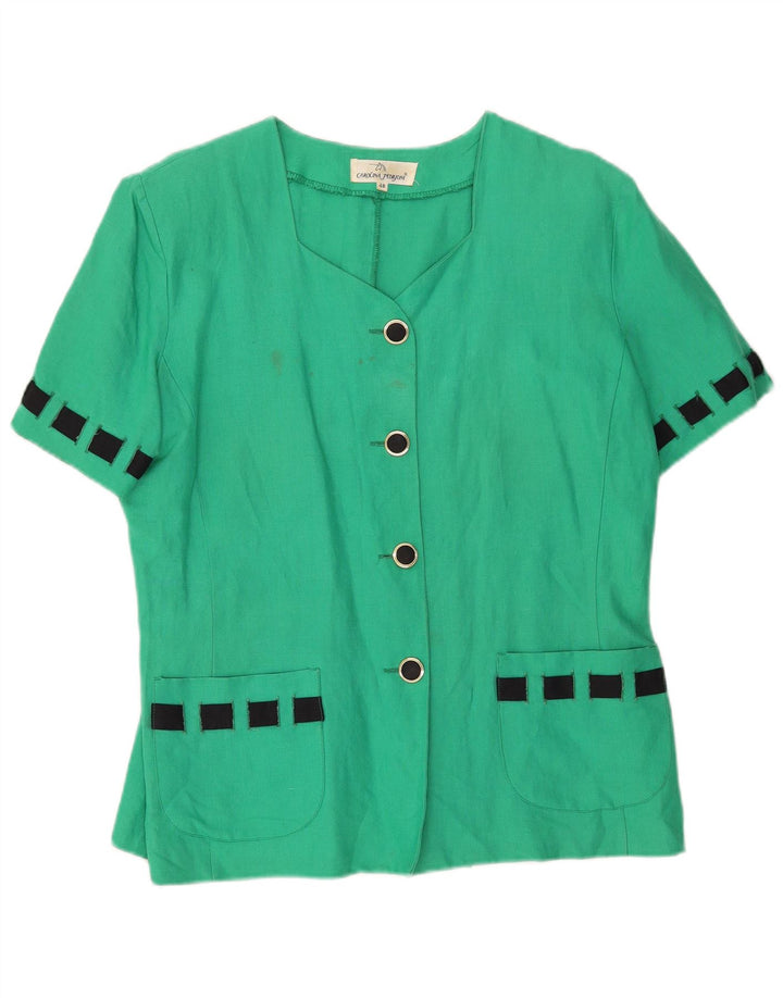 Giacca blazer a 4 bottoni da donna Carolina Pedrjoni IT 48 XL color block verde