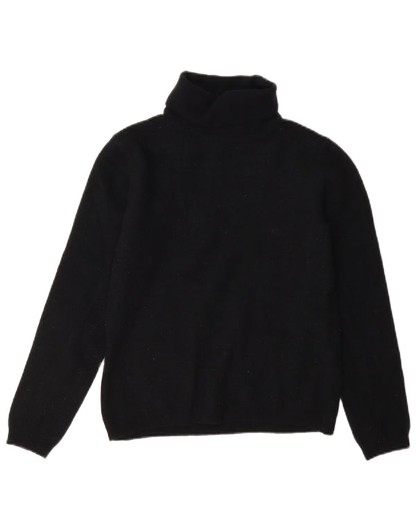 Maglione maglione da donna a collo alto Benetton UK 12 lana nera media