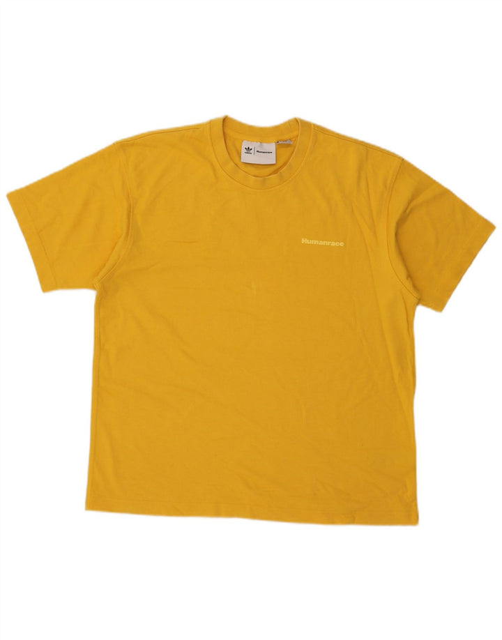 T-shirt Adidas Humanrace da uomo Top in cotone giallo medio