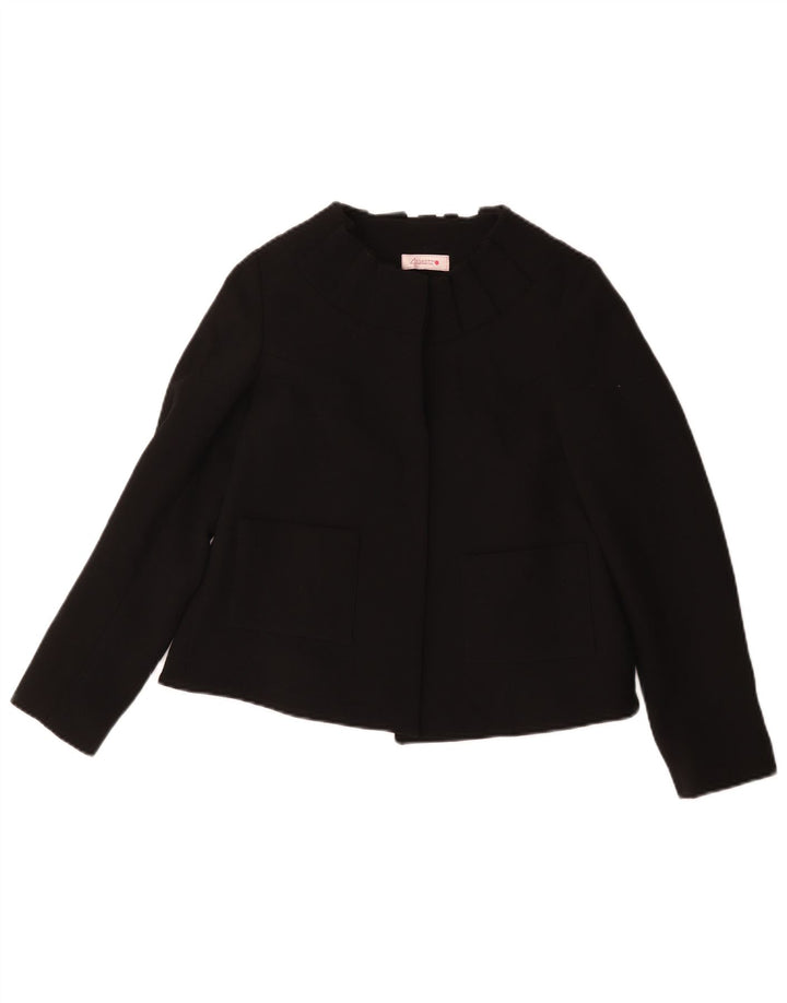 Giacca blazer vintage da donna IT 40 piccola in lana nera
