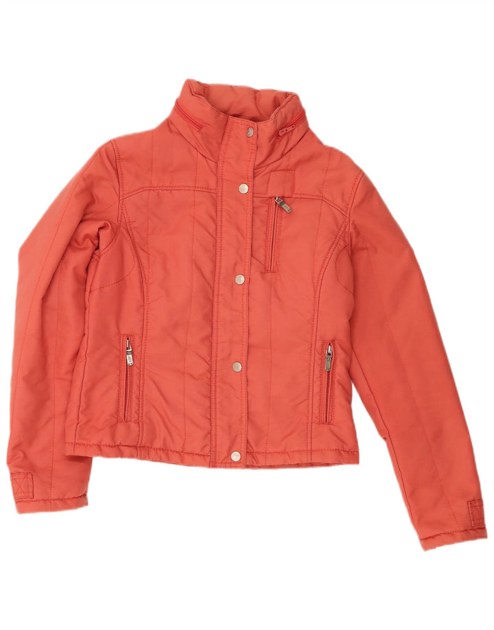 Giacca imbottita con cappuccio corta da donna Refrigue UK 10 piccola in nylon arancione