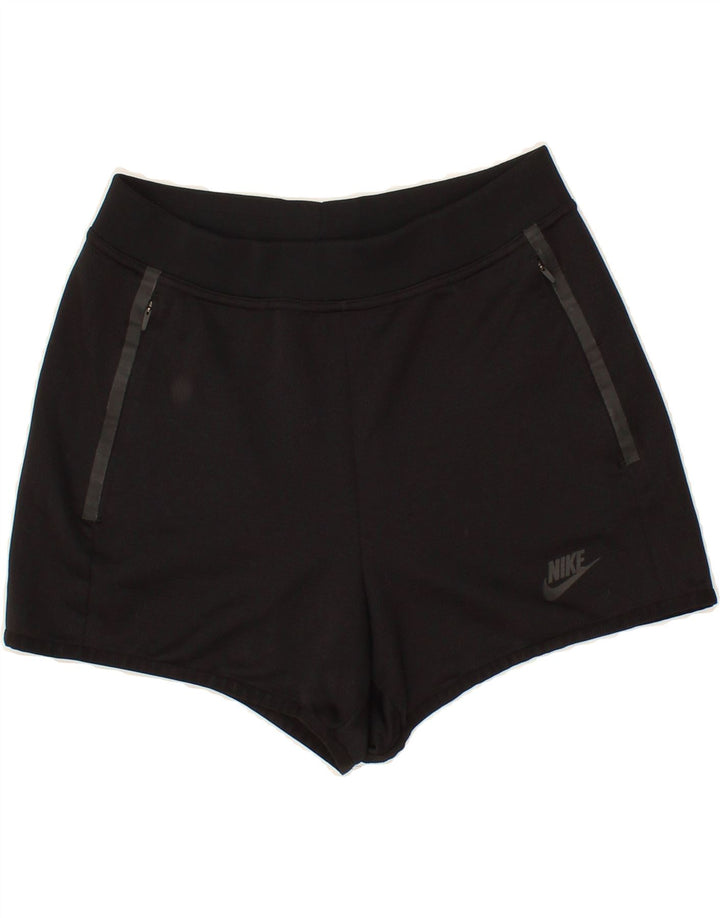 NIKE Womens Graphic Sport Shorts UK 10 Small  Black Polyester Vintage Nike and Second-Hand Nike from Messina Hembry 