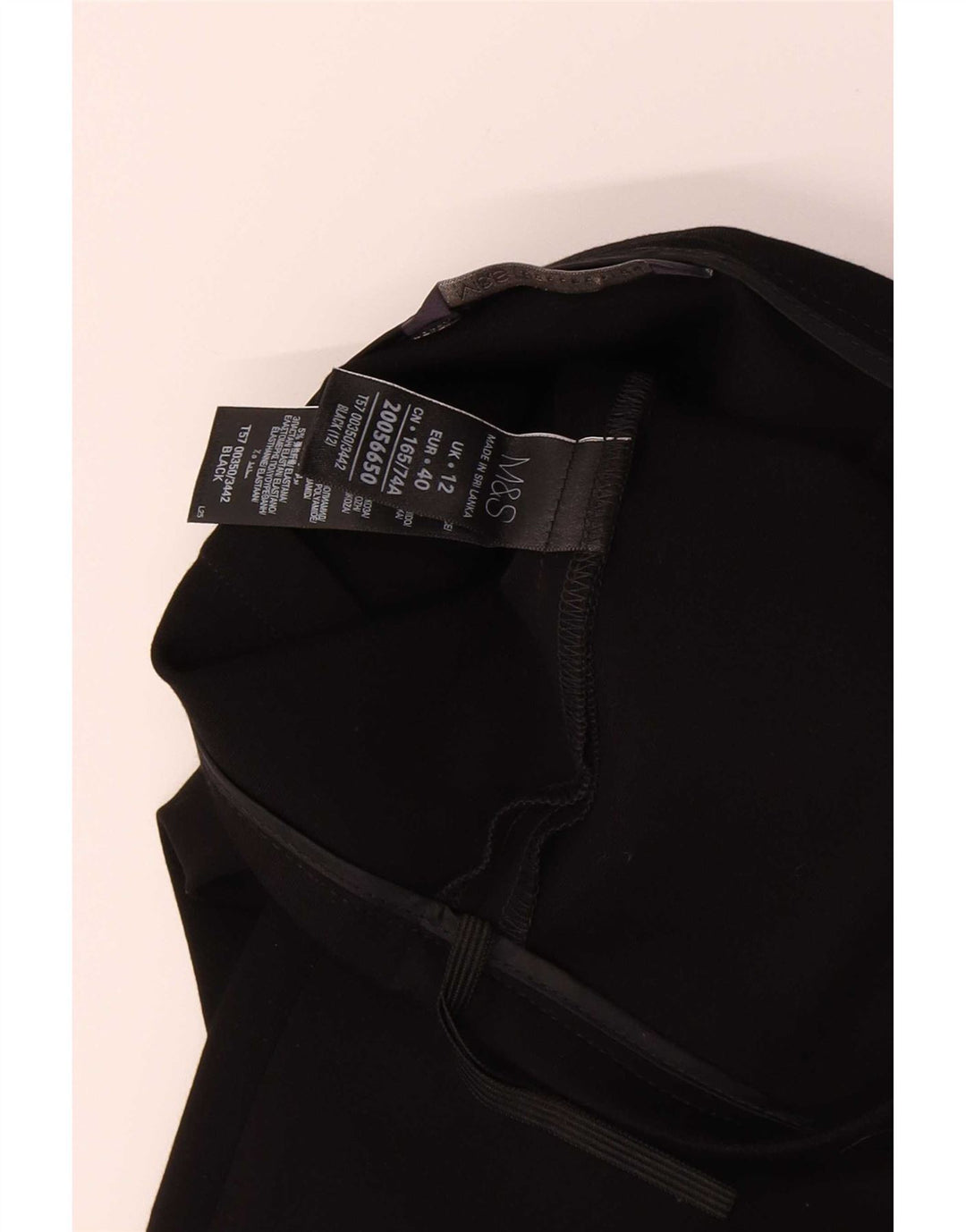 Gonna a tubino da donna Marks & Spencer UK 12 media W30 viscosa nera