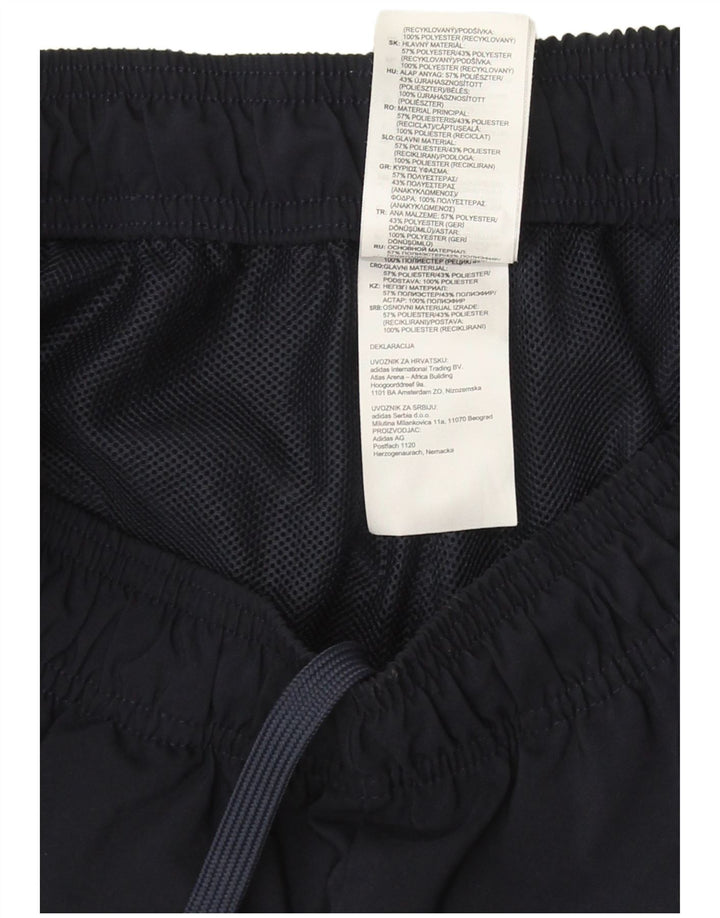 Pantaloncini sportivi da uomo Adidas medi in poliestere blu navy