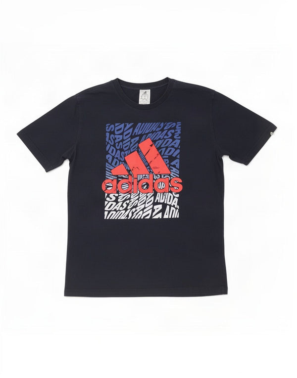 Adidas Mens Graphic T-Shirt Top XL Navy Blue Cotton