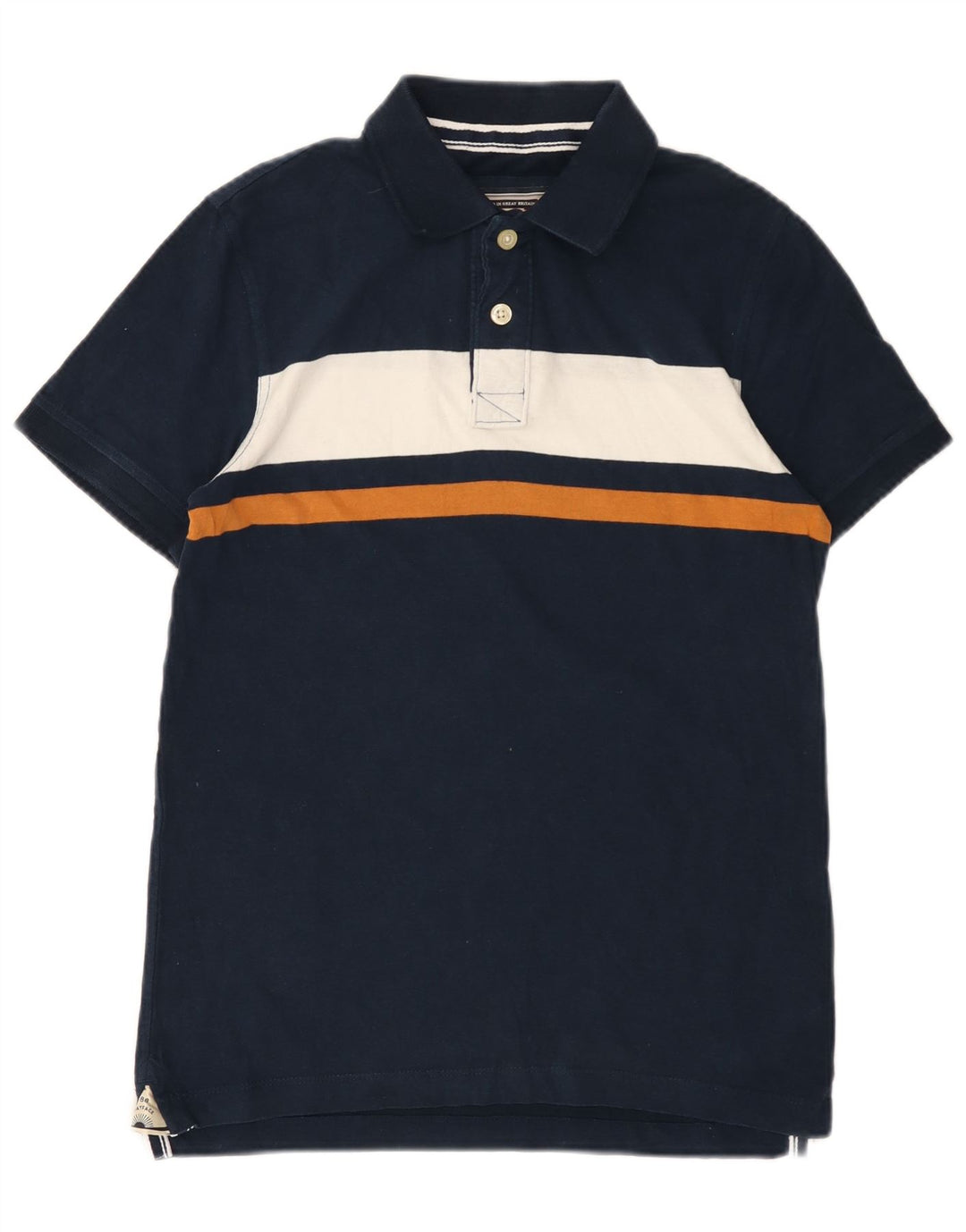 Polo da uomo FAT FACE XS in cotone color block blu navy