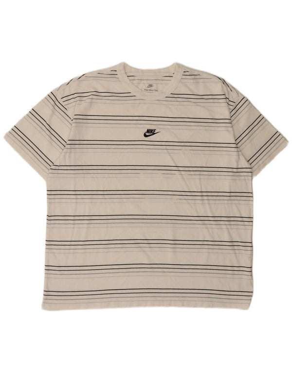 T-shirt da uomo Nike Loose Fit Top XL in cotone a righe bianche