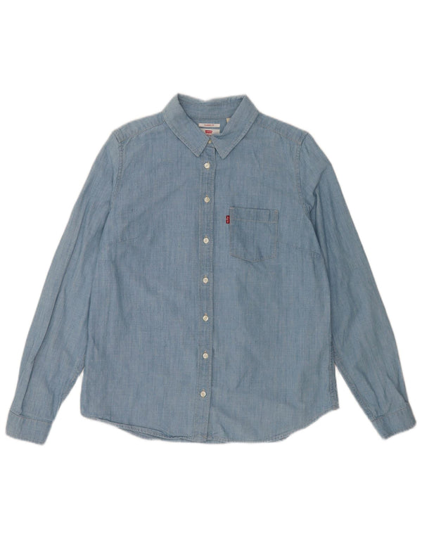 Camicia Levi's da donna vestibilità classica UK 14 cotone blu medio