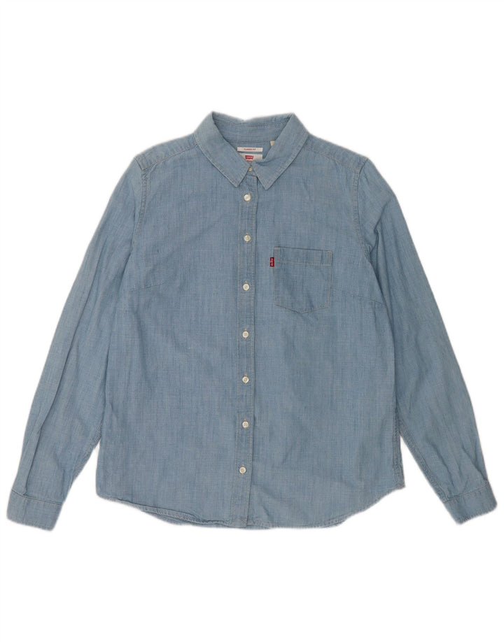 Camicia Levi's da donna vestibilità classica UK 14 cotone blu medio