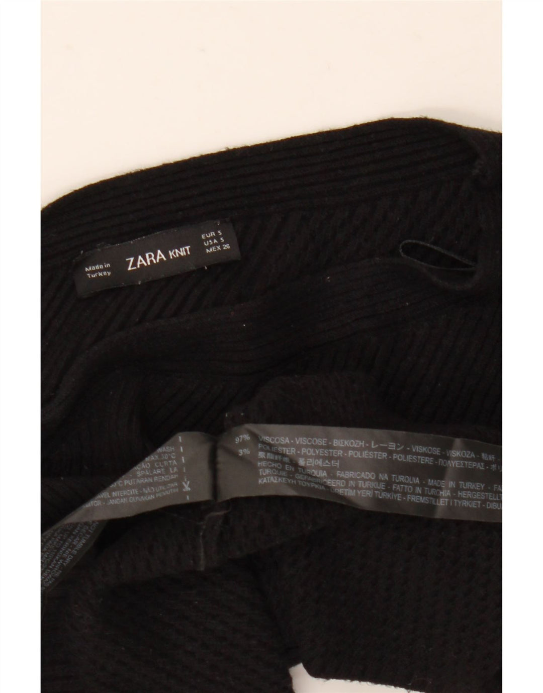Top corto monospalla da donna Zara UK 8 piccolo in viscosa nera