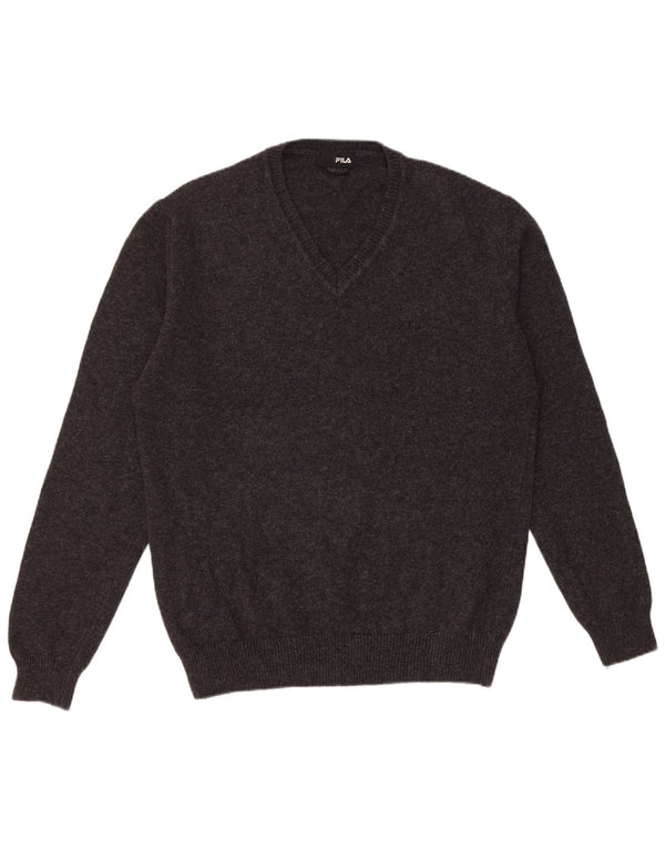 Maglione Fila da uomo con scollo a V XL in lana nera