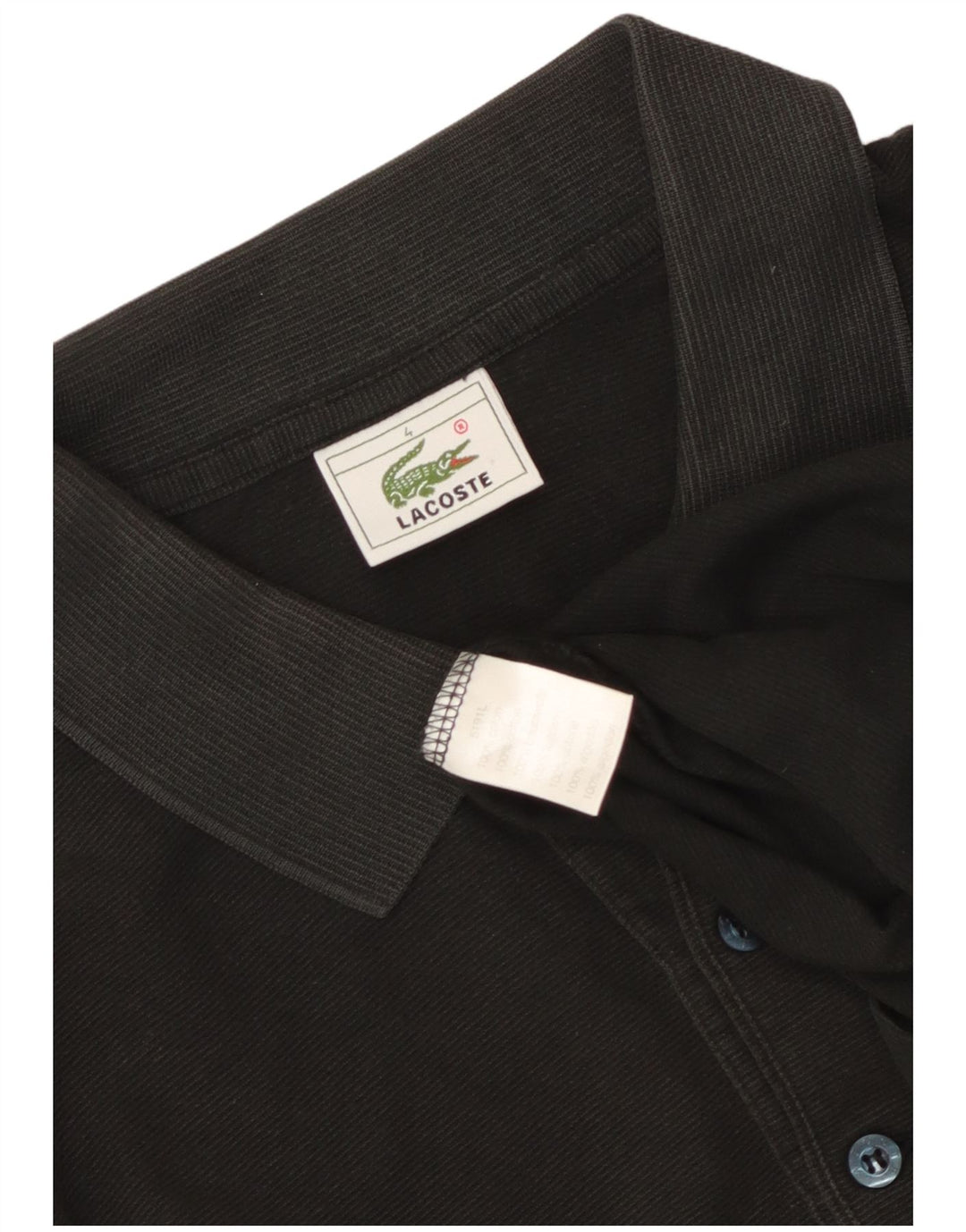 Polo da uomo Lacoste taglia 4 media in cotone nero