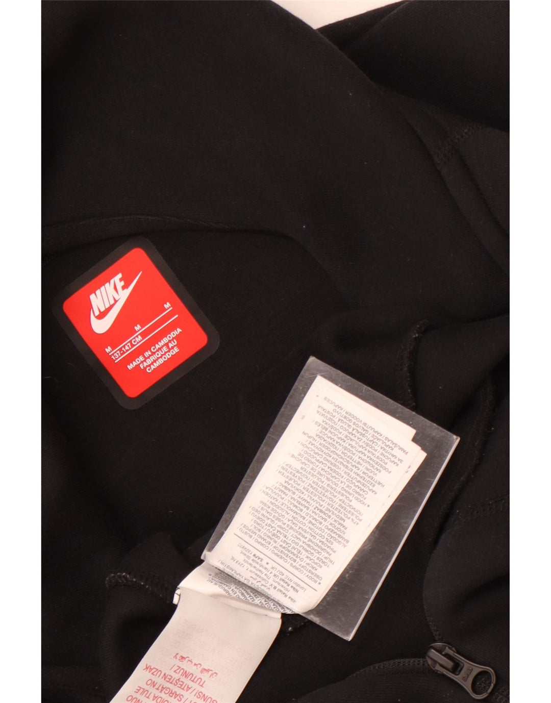 Felpa con cappuccio e zip Nike per ragazzi, 10-11 anni, cotone nero medio