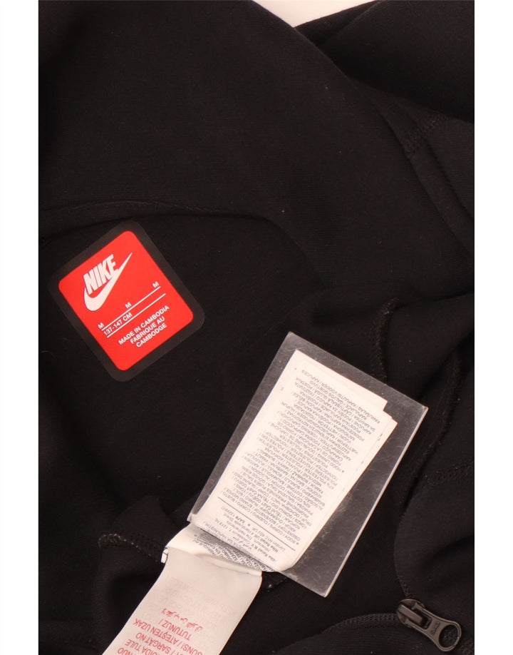 Felpa con cappuccio e zip Nike per ragazzi, 10-11 anni, cotone nero medio
