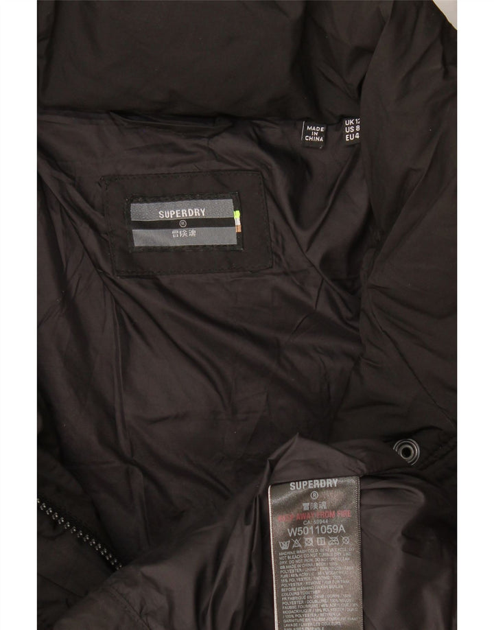 Giacca imbottita da donna Superdry UK 12 medio nero poliestere
