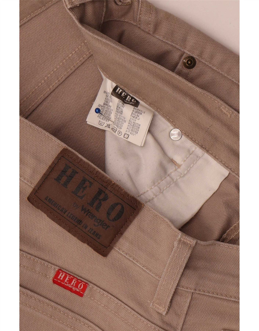 Jeans dritti da uomo Wrangler vestibilità regolare W36 L32 cotone beige