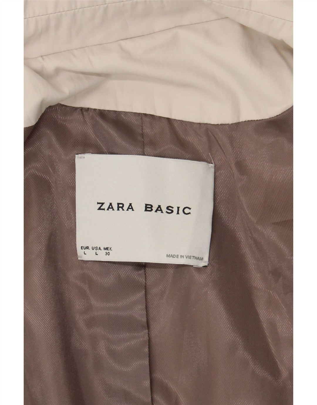Trench aperto da donna Zara UK 16 grande bianco sporco