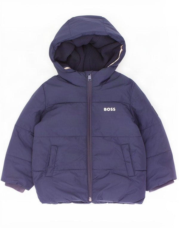 Giacca imbottita con cappuccio Hugo Boss per neonati, 18-24 mesi, in poliestere blu navy
