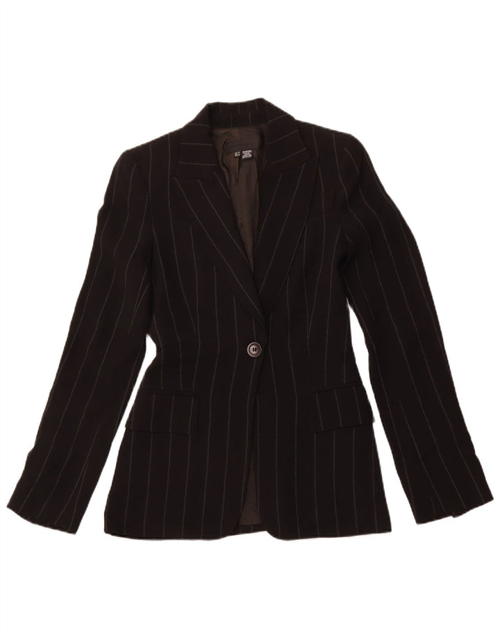 Giacca blazer a 1 bottone ZARA da donna EU 34 2XS poliestere a righe nere