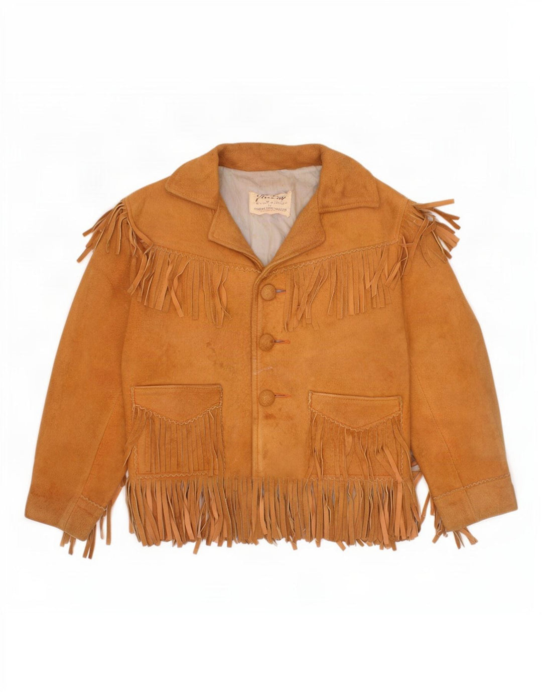 Giacca in pelle scamosciata western Quilon per ragazzi 5-6 anni Beige