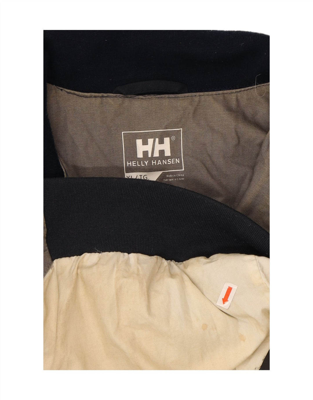 HELLY HANSEN Mens Graphic Bomber Jacket UK 40 XL Navy Blue Cotton Vintage Helly Hansen and Second-Hand Helly Hansen from Messina Hembry 