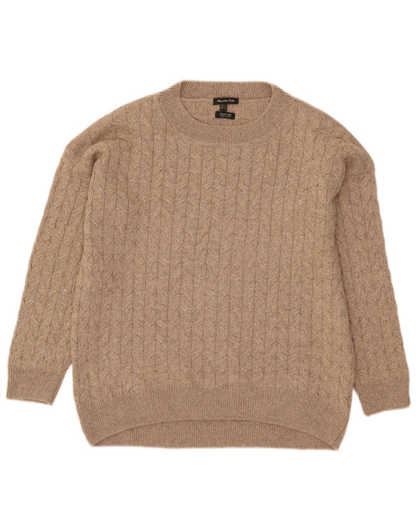 Maglione maglione girocollo oversize da donna Massimo Dutti UK 10 piccolo grigio